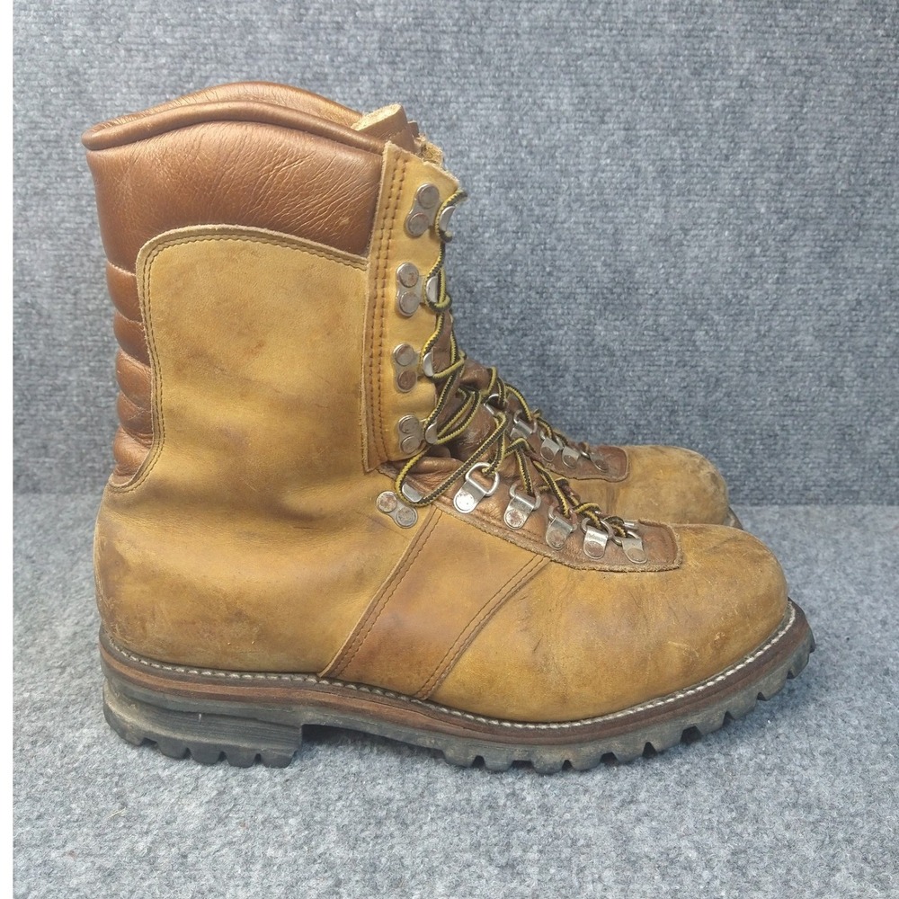 Chippewa Hanover Logger Boots Mens 10.5 M Tan Leather Vibram Sole Vintage 5468 S